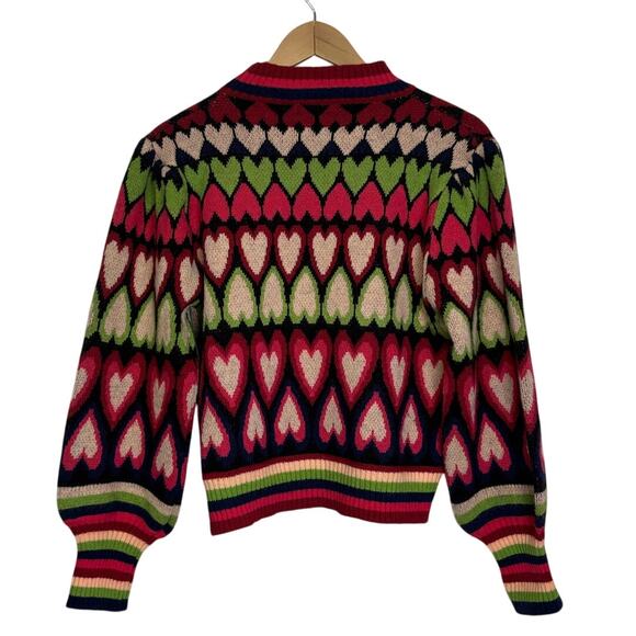 Listicle Full of Heart Mock Neck Puff Sleeve Knit Sweater  Size Large NEW - Picture 4 of 9